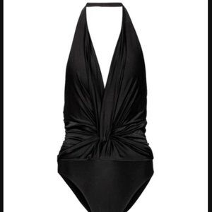 ALEXANDRE VAUTHIER Viscose Stretch Deep V-neck Bodysuit In Black size 36